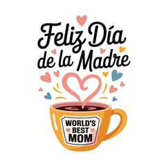 Coffee cup with Happy Mothers Day Worlds Best Mom message. Perfect for Mothers Day promotions, greeting cards, and social media posts.

Celebrating moms with a heartwarming coffee cup message. Ideal f