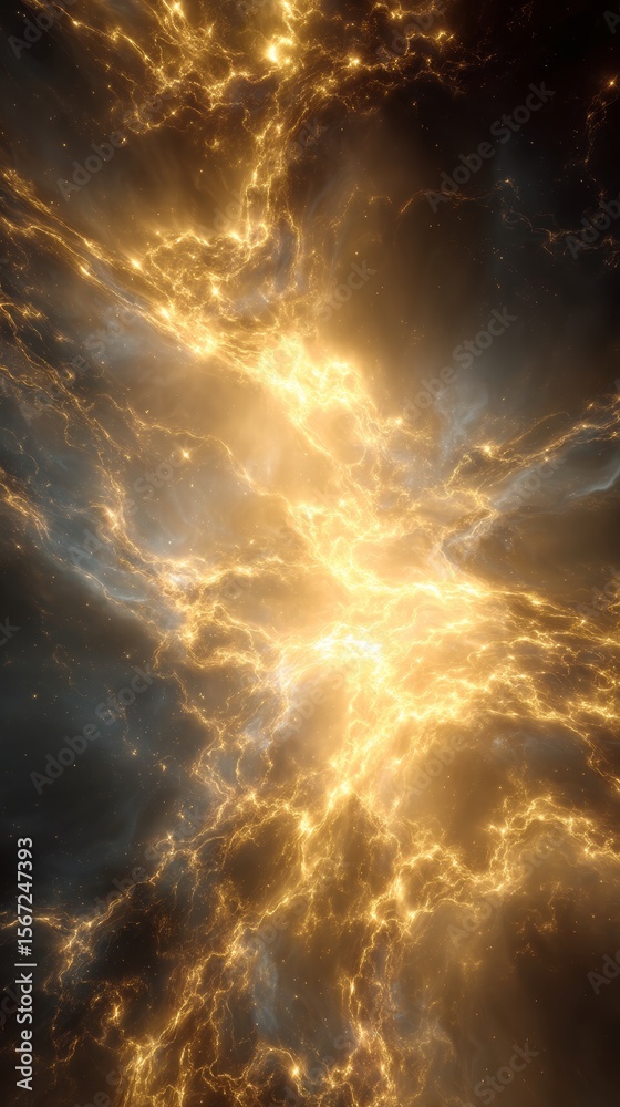 Canvas Prints golden cosmic nebula abstract space background