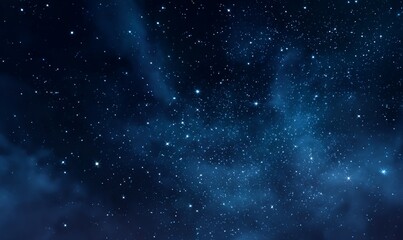 Obraz premium Dark Blue Night Sky with Distant Stars and Nebulae
