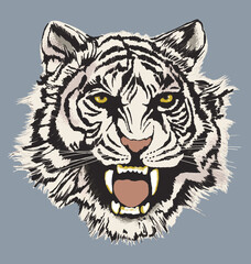 Roaring Bengal Tiger Face