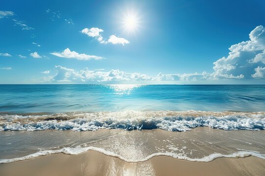 Beautiful beach and tropical sea, Ai generated