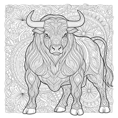 vector illustration of a bull