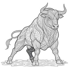 vector illustration of a bull