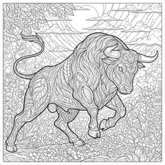 sketch of a bull