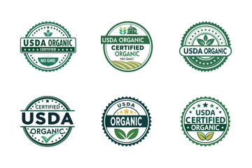 USDA Organic, Certification stamp, Label Logo ,symbol Badges label ,vector icon