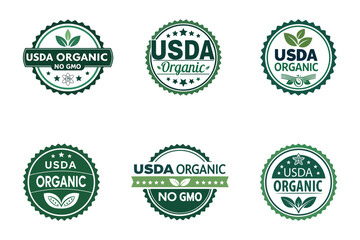 USDA Organic, Certification stamp, Label Logo ,symbol Badges label ,vector icon