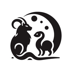 Goat and Dinosaur Logo Design