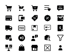 eCommerce Icons , Shopping Cart, Payment, Delivery, Sale, Storefront Set