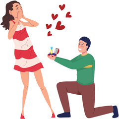 Romantic Proposal A Surprise Engagement Illustration