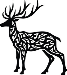 Fototapeta premium Ornate celtic knotwork deer silhouette design