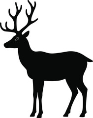 Majestic deer silhouette elegant wildlife animal