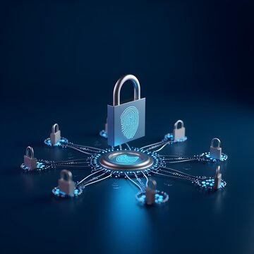 Futuristic Network Security Lock