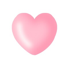 pink heart isolated on white background