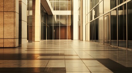 Modern building entrance with glass facade.