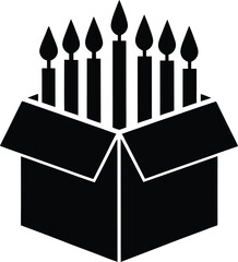  Box of Candles Icon Silhouette