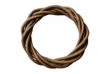 Nature-inspired circular frame featuring interlacing wooden branches, transparent backdrop enabling seamless graphic design integration