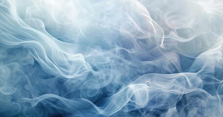 Obraz premium Abstract swirling blue smoke creating a tranquil and ethereal atmosphere.