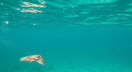 Fototapeta premium Underwater Cuttlefish A Stunning View of Cephalopod in its Natural Habitat