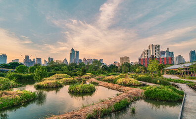 Bangkok city park called the Benjakitti