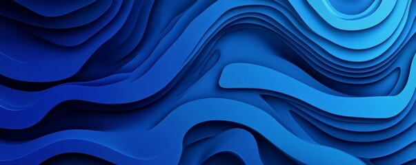 Obraz premium Abstract Blue Layered Wave Texture Background