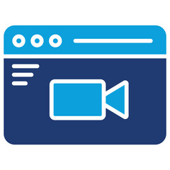 Recording Flat Blue Icon Vector Illustration