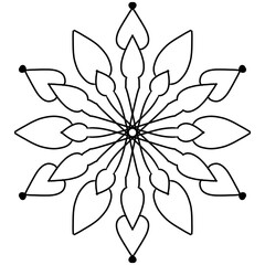 black and white flower mandala design for colouring