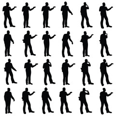 Human silhouettes display presentation gestures against a white background, embodying communication and illustrative concepts.