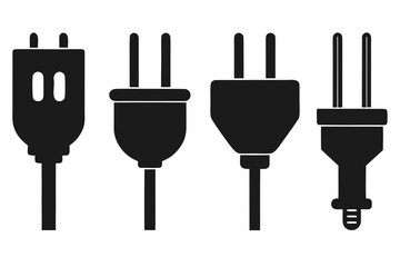 set of Plug silhouette vector illustration