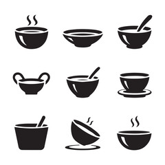 Fototapeta premium Steaming Soup Bowl Icon Pack 