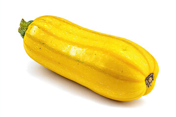 Fresh, vibrant yellow squash on a clean white background, ideal for culinary or health-related uses