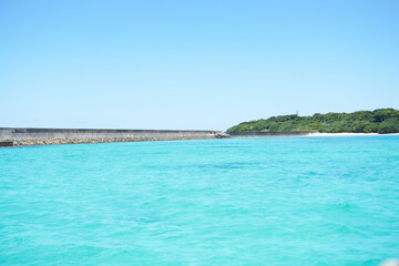 View of ocean around Hatoma Island, Okinawa, Japan