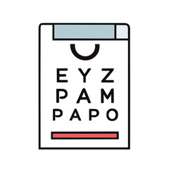 Eye chart graphic design for vision testing.