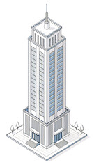 vector illustration of a building. Isometric view