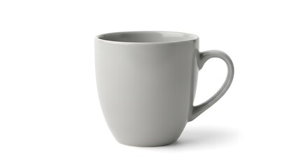 Fototapeta premium White ceramic coffee mug isolated on a white background, perfect for your hot morning beverage