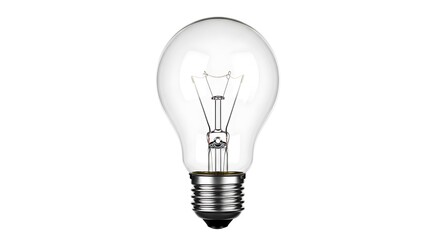 Bright electric lightbulb glowing with an idea, isolated on a white background