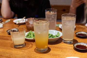 Foods and drinks in Ishigaki's famous izakaya Hitoshi