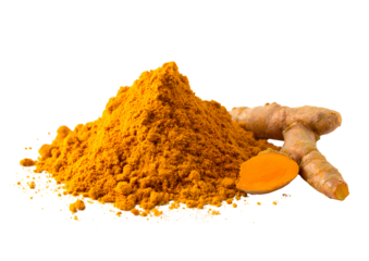 Turmeric spice powder for cooking, PNG, transparent, background, spices, herbs