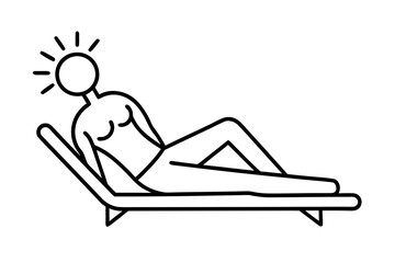 Sunbathing silhouette vector illustration