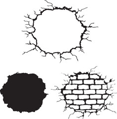 Cracked Wall & Hole Effects: Grunge Brick & Abstract Break Textures