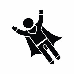 Superhero icon silhouette vector illustration