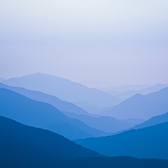 Fototapeta premium Pastel blue mountain ranges