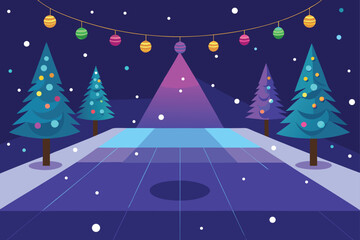 christmas tree with snow