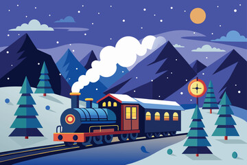 winter landscape with train