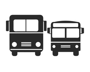 Travel Bus Front View icon silhouette vector illustration