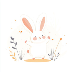 Obraz premium cute waving animals for kid product packaging