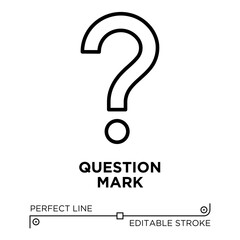 The line icon vector illustrates question mark. The line icon is isolated on a transparent background and can be edited as needed