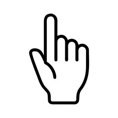 Obraz premium Simple line icon illustration. Pointing index finger. Attention. Suggestion. Pointing out. Pointing. Indicating direction.
