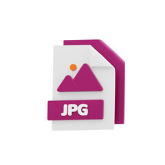 JPG File 3D Icon. File Format Concept