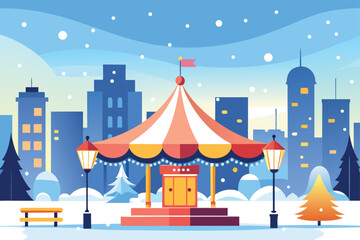 circus in the city vector