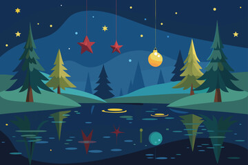 winter landscape with christmas